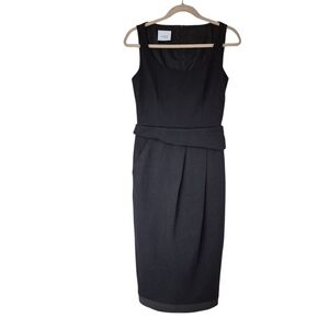 Akris Punto Black Scoop Neck Sleeveless Sheath Midi Dress